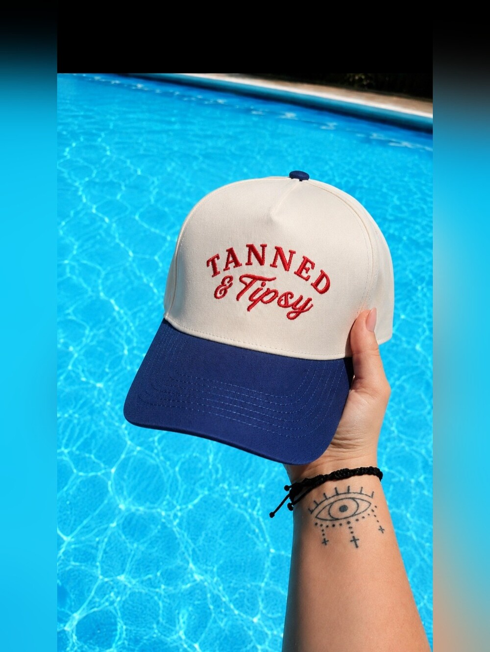Tanned & Tipsy Trucker Hat - Blue Lagoon